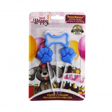 12956 - VELA P/ANIVERSARIO HAPPY DOG AZUL