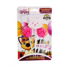 12959 - VELA P/ANIVERSARIO HAPPY CAT ROSA