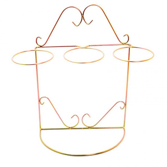 SUPORTE MEIA LUA 4 VASOS DOURADO (85)