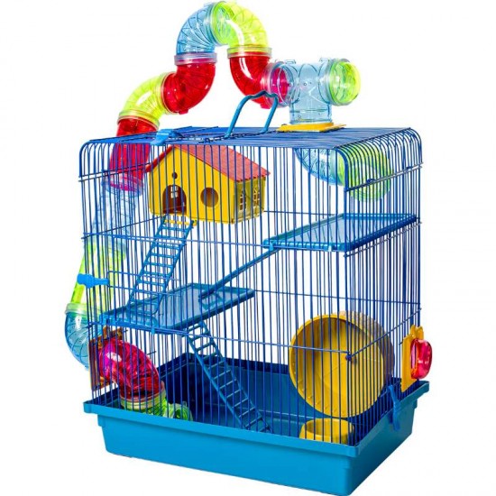 GAIOLA HAMSTER 3 ANDAR AZUL JP