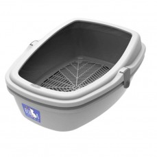 14665 - SANITARIO GATOS WC FURBA GRANDE CINZA