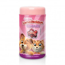 12797 - LENCO UMEDECIDO CAT DOG LAVANDA 75 UNID