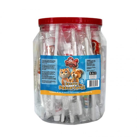 ESCOVA DE DENTE CAT DOG DESCARTAVEL C/40