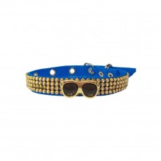 20636 - COLEIRA P/ CACHORRO STRASS AZUL N 01