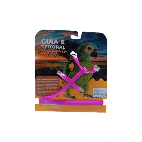GUIA PEITORAL P/ PAPAGAIO ROSA
