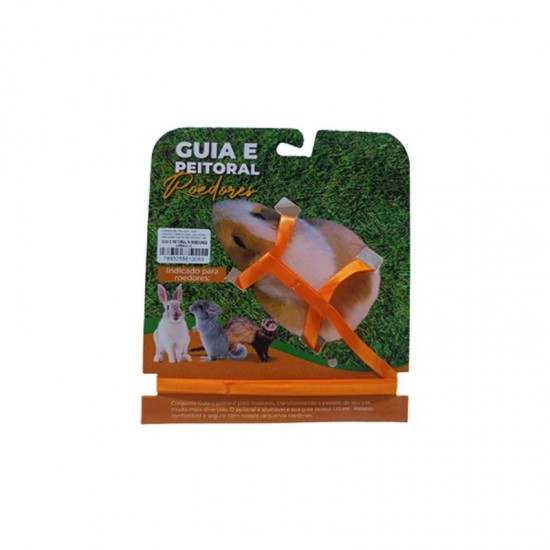 GUIA PEITORAL P/ ROEDORES LARANJA