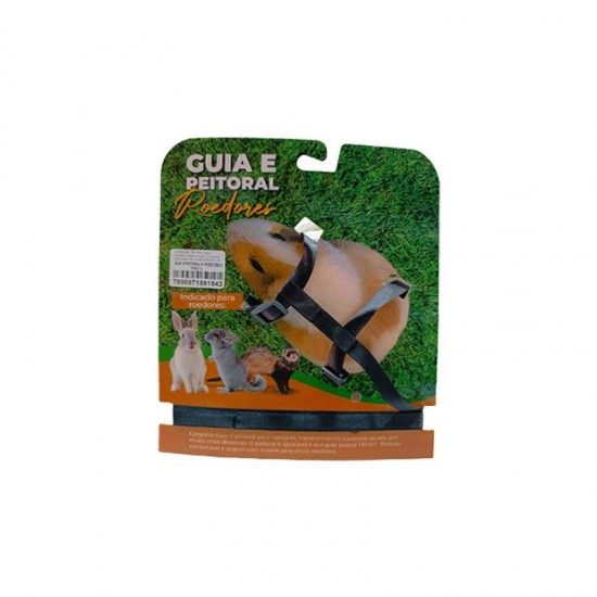 GUIA PEITORAL P/ ROEDORES PRETO