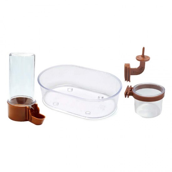 KIT PASSAROS MALHA LARGA MARROM