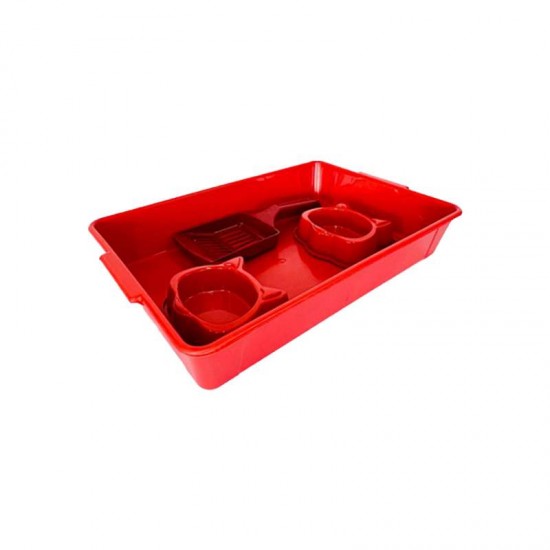 KIT BANDEJA FUN CAT 3 X 1 VERMELHO