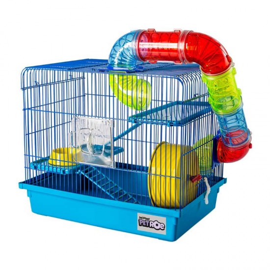 GAIOLA HAMSTER 3 ANDAR LUXO SLIM AZUL