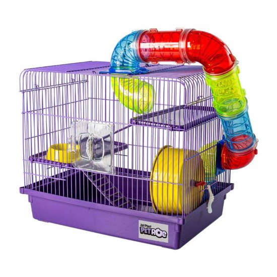 GAIOLA HAMSTER 3 ANDAR LUXO SLIM LILAS