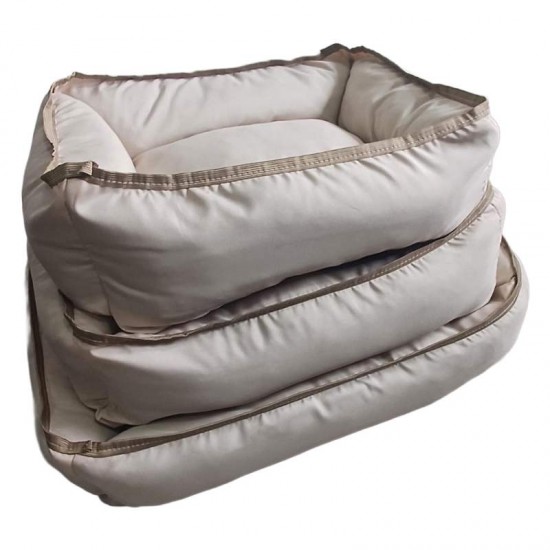 KIT CAMA QUADRADA PREMIUM BEGE 3 PC