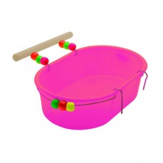 18557 - BANHEIRA CONICA DECORADA GRANDE ROSA