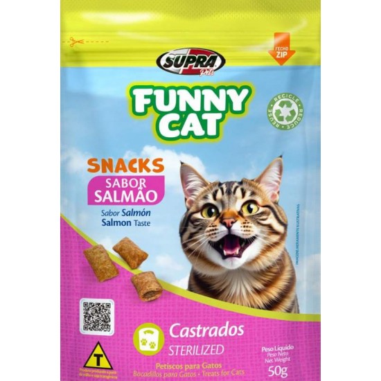 SNACKS FUNNY CAT SALMAO 50G
