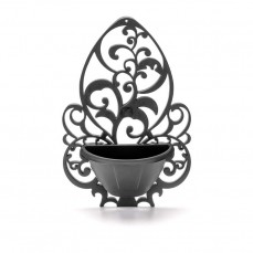 19118 - ARANDELA COM VASO DE PAREDE PQ PRETO