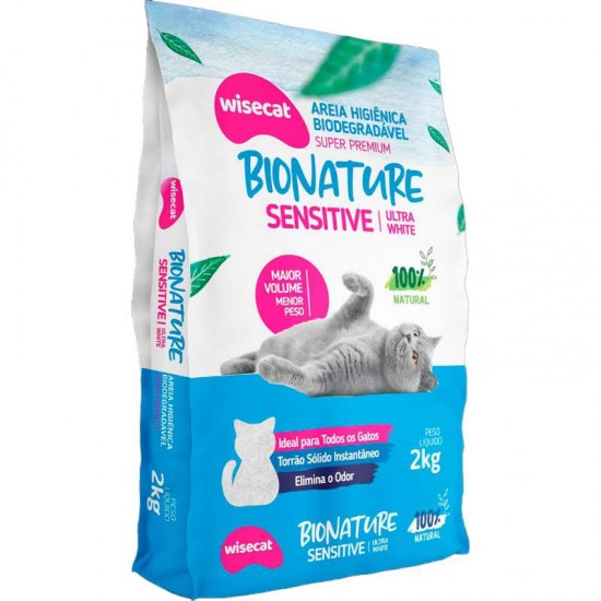 AREIA HIG MANDIOCA WISECAT FINA 2KG