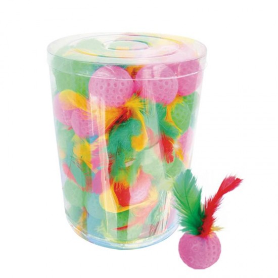 BOLA DE PLASTICO C/PENAS PT.C/60PC(342)