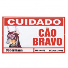 431 - PLACA ADVERTENCIA 20 X 30 DOBBERMAN