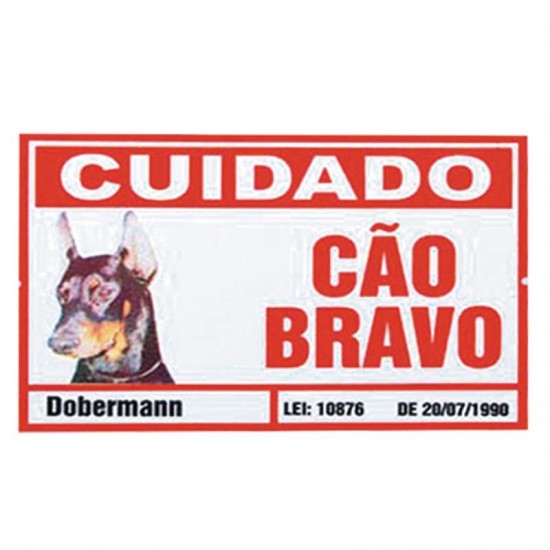 PLACA ADVERTENCIA 20 X 30 DOBBERMAN