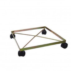 9444 - SUPORTE QUADRADO C/RODA 30 CM DOURADO